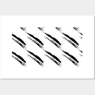 Black oblique stripes on a white background Posters and Art